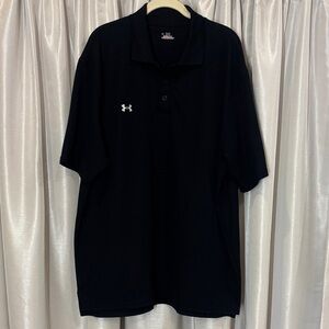 Under Armour Men's Black Heat Gear Performance Polo Shirt, XL